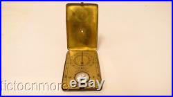 VINTAGE BRASS POCKET COMPASS BUILT IN CASE ANSONIA CLOCK CO