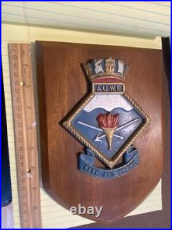 VINTAGE NAUTICAL METAL PLAQUE AUWE British Admiralty Underwater Establishment