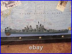 VINTAGE UNITED STATES MILITARY PLASTIC MODEL SHIP DISPLAY One of a Kind