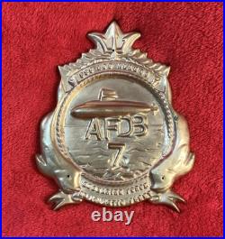 VINTAGE USS Los Alamos AFDB-7 Submarine Force Brass Plaque US Atlantic Fleet