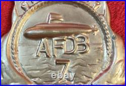 VINTAGE USS Los Alamos AFDB-7 Submarine Force Brass Plaque US Atlantic Fleet