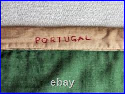 VTG Portugal Ship Flag Sewn Wool Linen Bunting Maritime Ensign 6X4 Wood Toggle