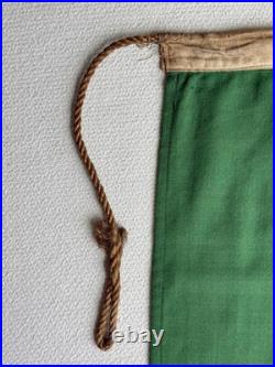 VTG Portugal Ship Flag Sewn Wool Linen Bunting Maritime Ensign 6X4 Wood Toggle