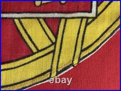 VTG Portugal Ship Flag Sewn Wool Linen Bunting Maritime Ensign 6X4 Wood Toggle