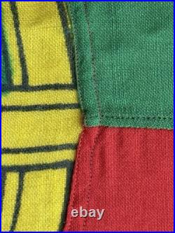 VTG Portugal Ship Flag Sewn Wool Linen Bunting Maritime Ensign 6X4 Wood Toggle