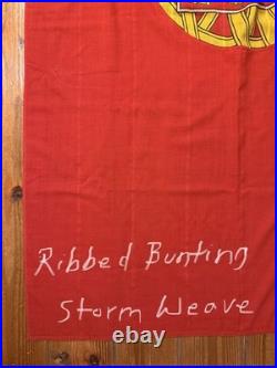 VTG Portugal Ship Flag Sewn Wool Linen Bunting Maritime Ensign 6X4 Wood Toggle