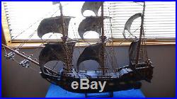 Very Old Model Ship Antique Naval Warship with 22 cannons