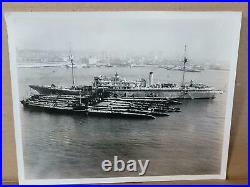 Vintage 1934 Black & White Photo of USS Holland & Subs at San Diego Harbor