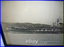 Vintage 1948 USS Franklin D. Roosevelt CVA-42 Military Photograph US Navy 10x20