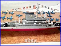 Vintage 1950s USS Rosevelt CVB-42 Aircraft Carrier Hobby Pro Built Display Model