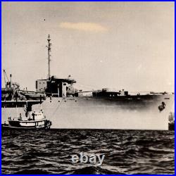 Vintage 1950s WWll SS Marine Trooper US Navy Transport Ship Real Photo Souvenir