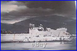 Vintage 1974 R. G. Smith SIGNED 16 x 19 Military Art Print USS Windham County