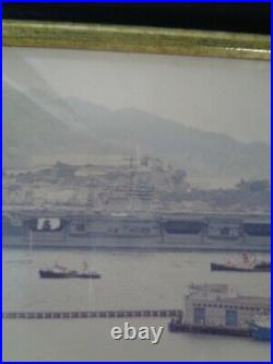 Vintage 1983 framed Photograph USS CARL VINSON San Francisco Bay