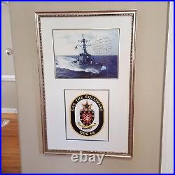 Vintage 1998 USS The Sullivans DDG 68 Destroyer Photo/Autograph/Crest Framed