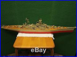 Vintage Antique WW2 WWII Wooden Model Battleship Missouri 1950's LARGE 56