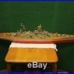 Vintage Antique WW2 WWII Wooden Model Battleship Missouri 1950