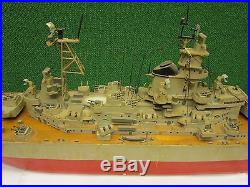 Vintage Antique WW2 WWII Wooden Model Battleship Missouri 1950's LARGE 56