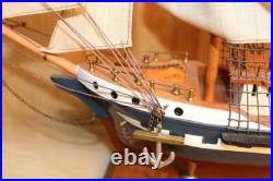 Vintage Belem Sailing Ship Model Solid Hardwood, Hand Painted, Cloth Sails