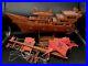 Vintage-Boat-MODEL-HOUSE-WOODEN-Red-SAILS-Masts-29L-x-30T-Hand-Made-1960-01-ou