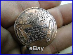 Vintage Copper Medal Medallion Commemorative Coin Frigate Constellation US Navy