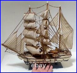 Vintage Handmade Wood Model Sailing Boat Large Ship Sailor Nautical decor