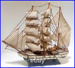 Vintage Handmade Wood Model Sailing Boat Large Ship Sailor Nautical decor