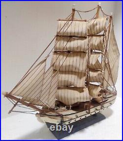 Vintage Handmade Wood Model Sailing Boat Large Ship Sailor Nautical decor