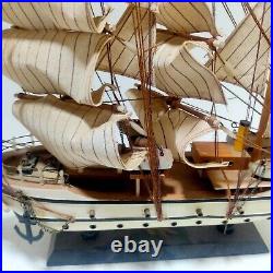 Vintage Handmade Wood Model Sailing Boat Large Ship Sailor Nautical decor