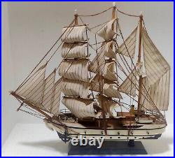 Vintage Handmade Wood Model Sailing Boat Large Ship Sailor Nautical decor