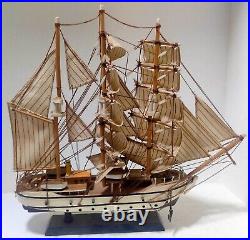 Vintage Handmade Wood Model Sailing Boat Large Ship Sailor Nautical decor