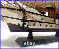 Vintage Handmade Wood Model Sailing Boat Large Ship Sailor Nautical decor