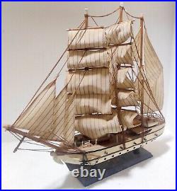 Vintage Handmade Wood Model Sailing Boat Large Ship Sailor Nautical decor