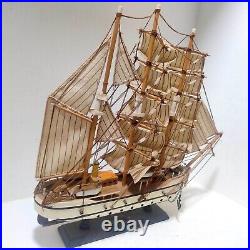 Vintage Handmade Wood Model Sailing Boat Large Ship Sailor Nautical decor 2018