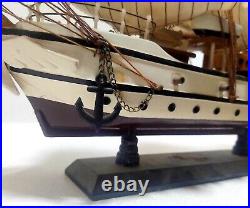Vintage Handmade Wood Model Sailing Boat Large Ship Sailor Nautical decor 2018