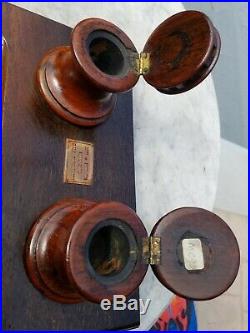 Vintage Inkwell Set Made From Teakwood From The H. M. S Collingwood WW1 Battleship