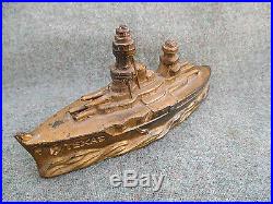 Vintage Japan Made Pot Metal Toy Navy Battleship Uss Texas Bb-35