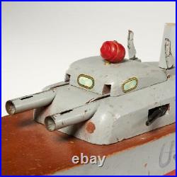 Vintage Keystone Usn-1 #215 Battleship, C. 1940, Wood Model, 15.5l