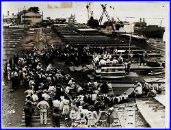 Vintage Lot 54 Photos 1941-43 Ingalls Shipbuilder Decatur Alabama Barges WWII