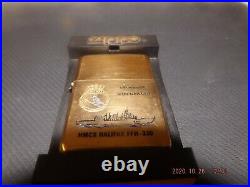 Vintage New Solid Brass Zippo Lighter Of H M C S Halifax F F M-330 1932-1989