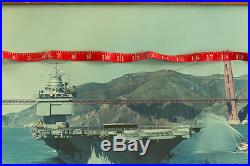 Vintage Photo Military US Navy Aircraft Carrier, Rear Admiral Signed Photograph