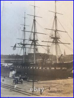 Vintage Photograph of USS Constitution Old Ironsides at Charlestown, Mass