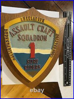 Vintage Plaque Assault Craft Squadron 1 Surf Riders Initiative Cooperation