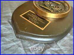 Vintage Puget Sound U S Naval Shipyard Bremerton Washington Brass & Wood Plaque