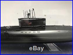 Vintage Russian Miniature Desk Top Military Submarine Model In Case