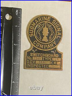 Vintage Submarine Signal Company Label Tag Topper Switchboard No 7141