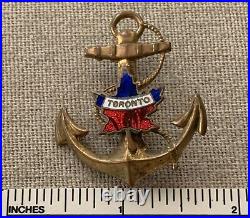 Vintage TORONTO CANADA Sea Anchor Uniform Badge PIN Military Navy Ship Canadian