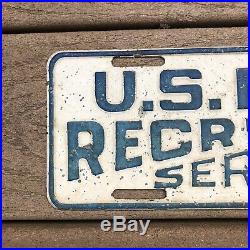 Vintage U. S. NAVY Recruiting Service Embossed Metal License Plate ARMY 12 Sign