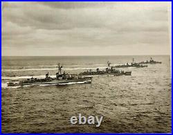 Vintage US Navy Destroyer Division 132 Official Photograph 4 Ships At Sea RARE