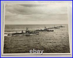 Vintage US Navy Destroyer Division 132 Official Photograph 4 Ships At Sea RARE