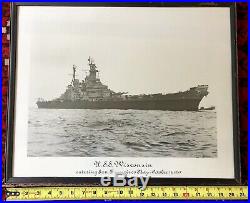 Vintage US Navy USS Wisconsin Entering San Francisco Bay 45 Framed Print Signed